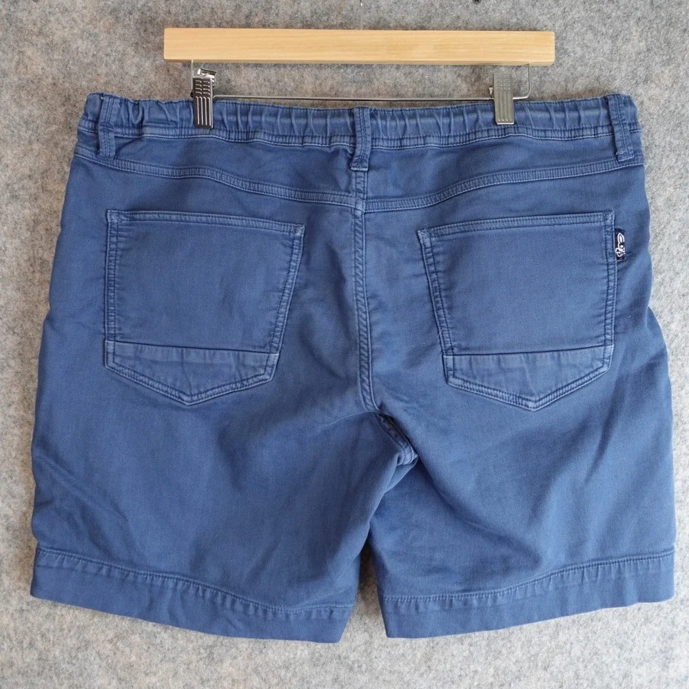 Psycho Bunny Mens Shorts 38 Blue Chino Drawstring Elastic Waist Cotton Stretch